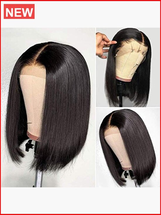 Human Hair 10 Inch Bob Wig 13x4 HD Lace Front Pre Plucked Short Bob Lace main image 5